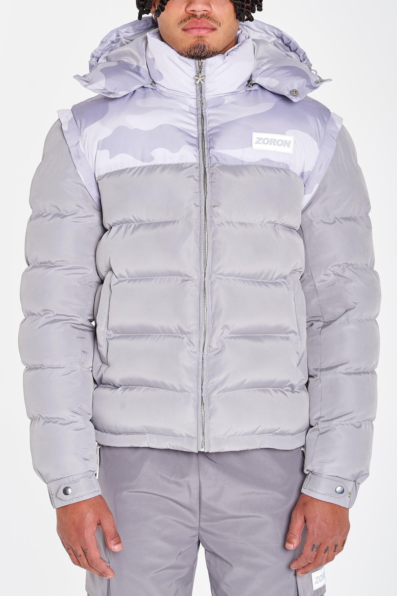 Grey Puffer Jacket Body Warmer