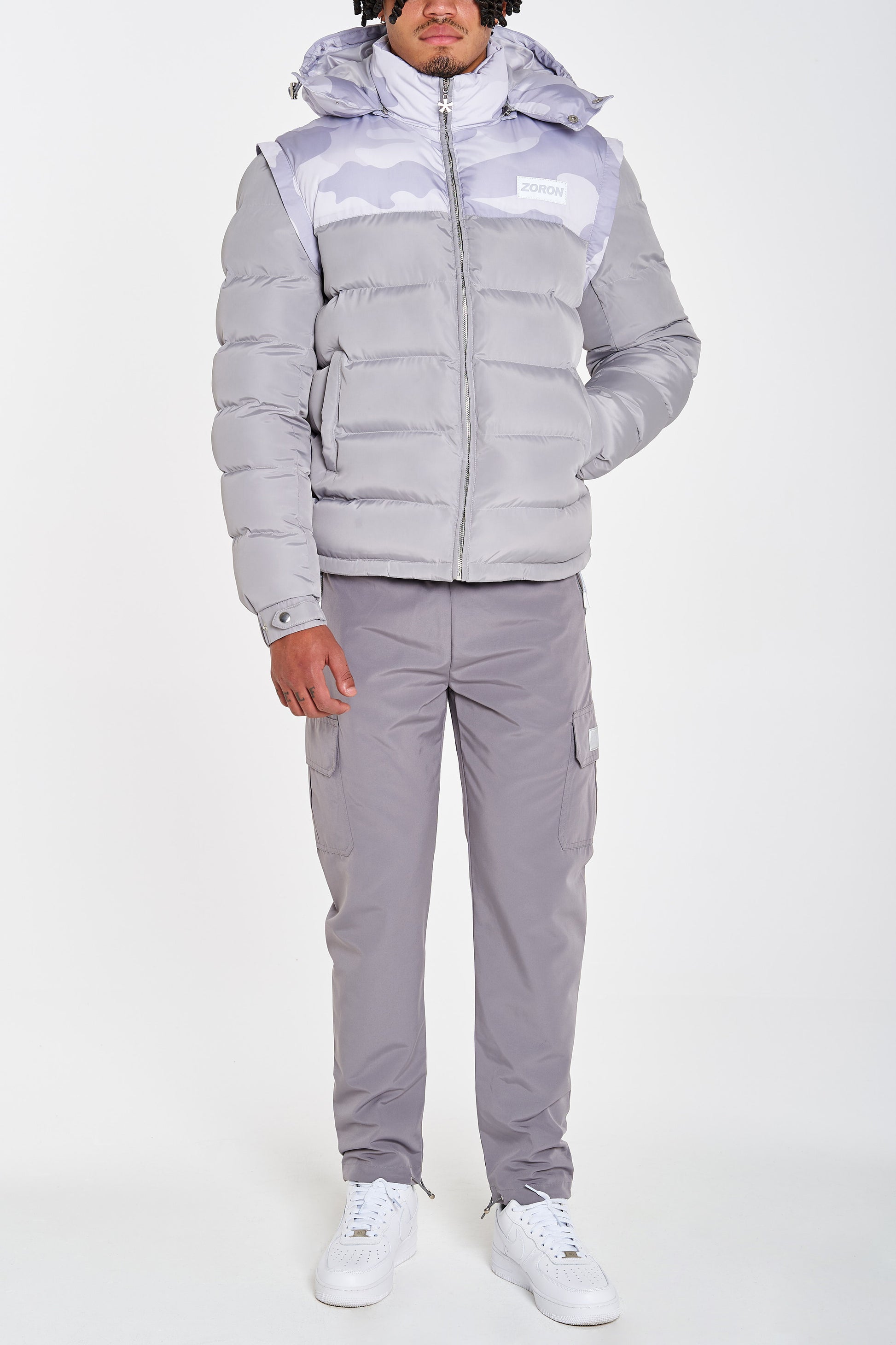 Grey Puffer Jacket Body Warmer