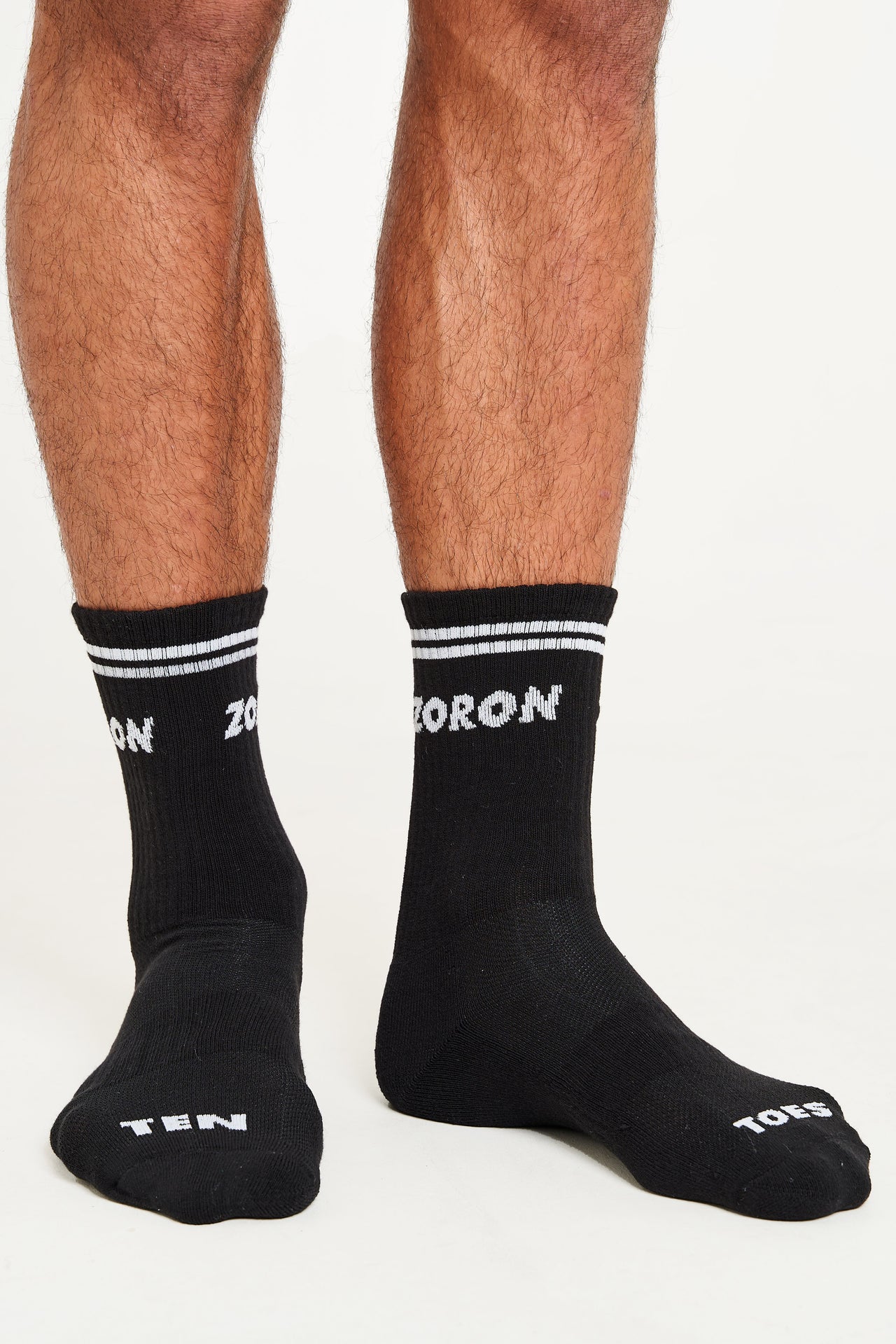 Black/White Ten Toes Socks