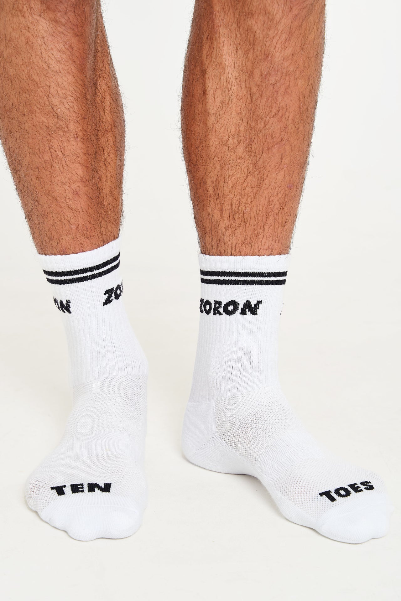 White/Black Ten Toes Socks